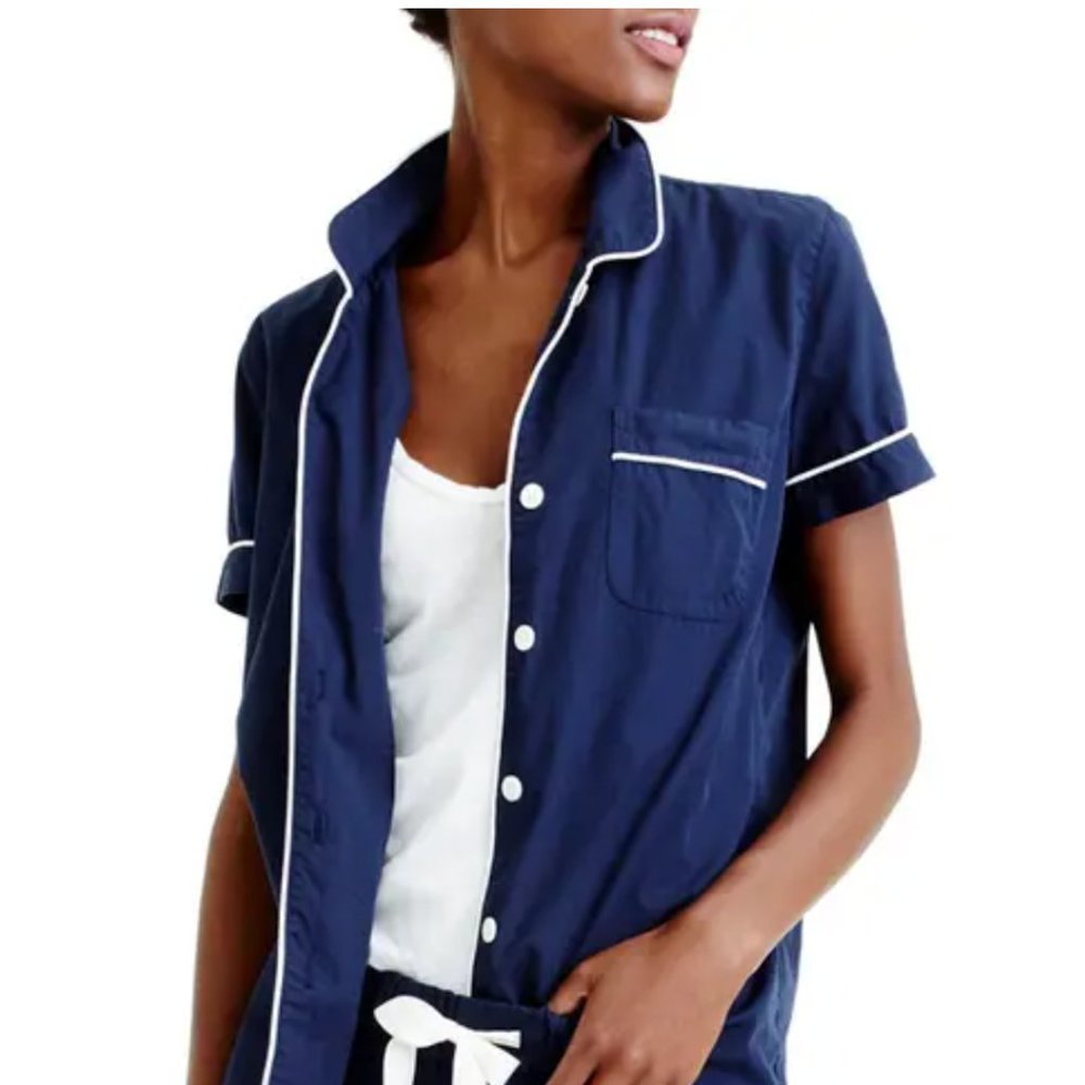 J.Crew Cotton Pajama short sleeve top. NEW with Tag.  Multiple Size Quantity.